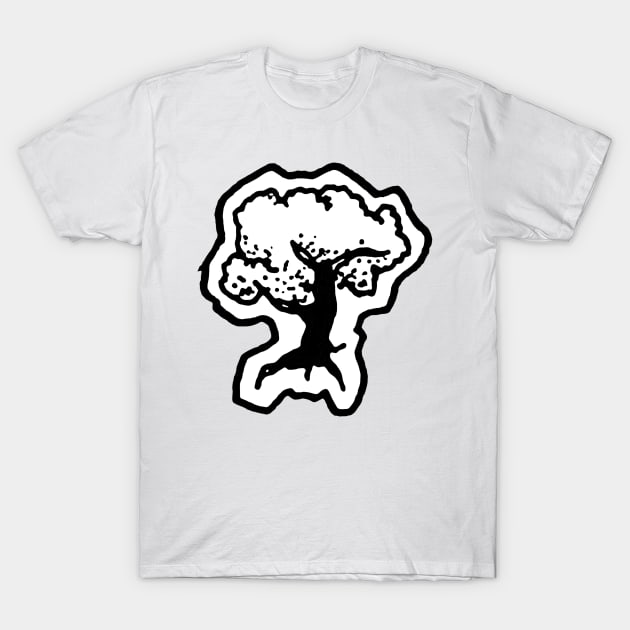 Black and White Forest Tree Doodle Art T-Shirt by VANDERVISUALS